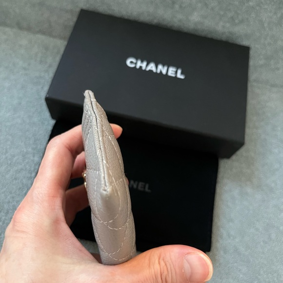 CHANEL Boy Card Case Wallet grey caviar leather - Picture 5 of 12